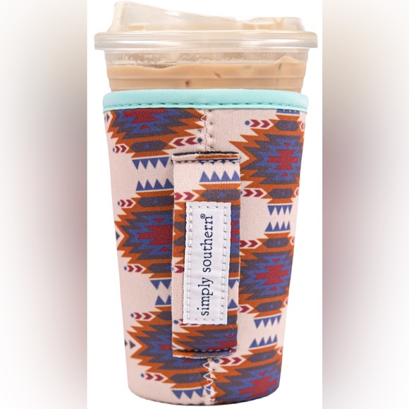 •NEW•Simply Southern Iced Drink Holder with Handle + Key Fob Keychain- ‘TRIBE’ - Picture 9 of 10